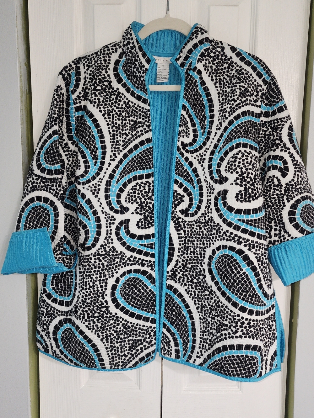 PATTY KIM Quilted Jacket in Bright Turquoise